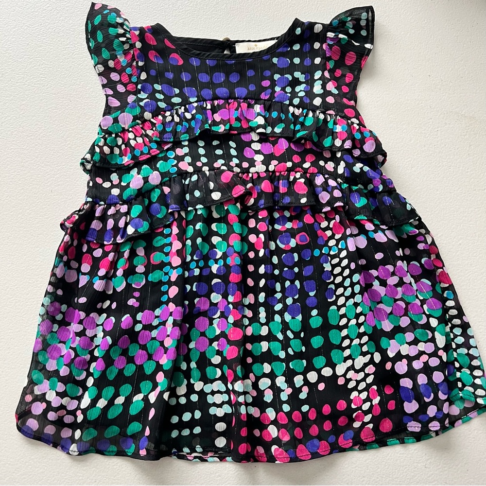 Kate Spade Colorful Polka Dot Ruffle Dress NWT